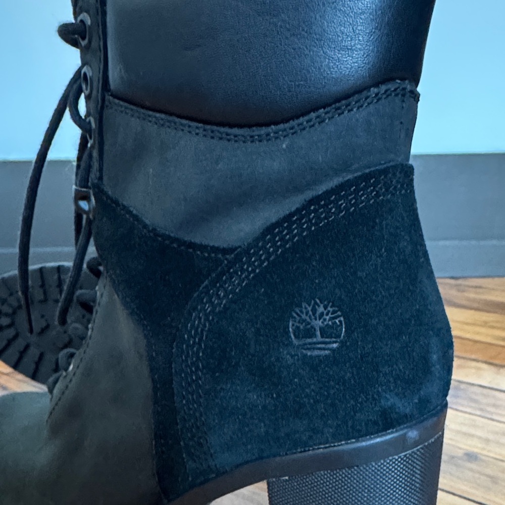 Timberland Camdale Women's Black Lace-Up Heeled Boots - Size 7.5 - Picture 6 of 9